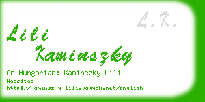 lili kaminszky business card